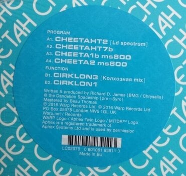 Vinylskiva Aphex Twin - Cheetah EP (Single 12") - 5