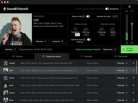 Update / Upgrade / Expansion Sonarworks SoundID VoiceAI Rock Voices Expansion Pack (Digitalni proizvod) - 3