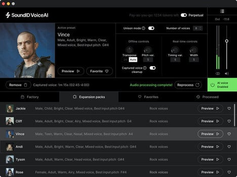 Update / Upgrade / Expansion Sonarworks SoundID VoiceAI Rock Voices Expansion Pack (Digitalni proizvod) - 4
