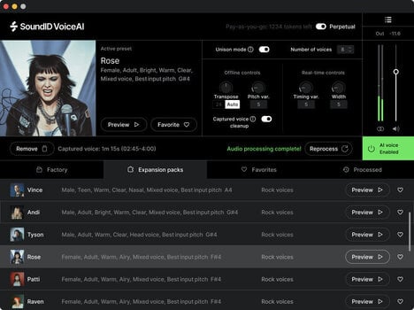 Update / Upgrade / Expansion Sonarworks SoundID VoiceAI Rock Voices Expansion Pack (Digitalni proizvod) - 5