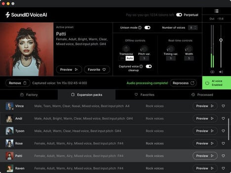 Update / Upgrade / Expansion Sonarworks SoundID VoiceAI Rock Voices Expansion Pack (Digitalni proizvod) - 6