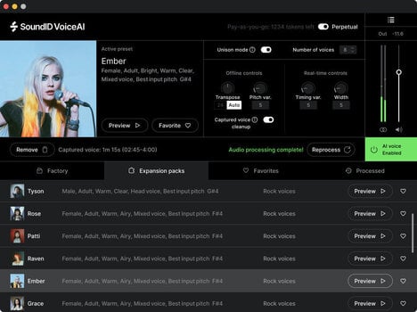 Update / Upgrade / Expansion Sonarworks SoundID VoiceAI Rock Voices Expansion Pack (Digitalni proizvod) - 7