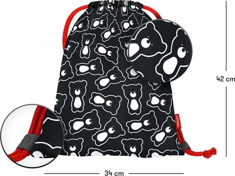 Schultasche Baagl A-8884 Hausschuhe Tasche TERIBEAR Black - 3