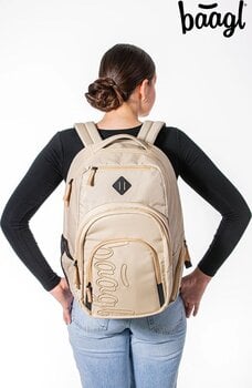 Zaino scolastico Baagl Coolmate Cartella Beige - 12