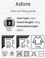 Knitting Yarn Yarn Art Adore 346 Grey Blue Knitting Yarn - 3