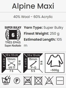 Kudumislõng Yarn Art Alpine Maxi 661 Black Kudumislõng - 4