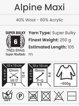 Kudumislõng Yarn Art Alpine Maxi 662 Cream Kudumislõng - 4