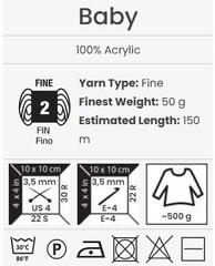 Knitting Yarn Yarn Art Baby 3072 Ice Grey Knitting Yarn - 4