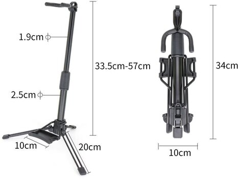 Pučiamųjų instrumentų stovas Revoltage Foldable Digital Wind Instrument Stand Aerophone Holder - 9