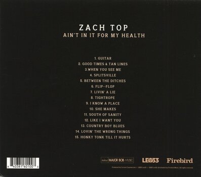 Музичний компакт-диск Zach Top - Ain't In It For My Health (Digipak) (CD) - 2