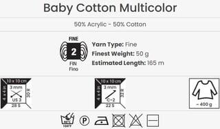 Pređa za pletenje Yarn Art Baby Cotton Multicolor 5208 Orange Pređa za pletenje - 3