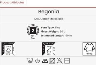 Strickgarn Yarn Art Begonia 4917 Baby Blue Strickgarn - 4