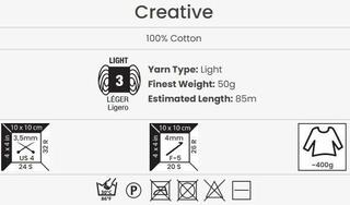 Filati per maglieria Yarn Art Creative 220 Optic White Filati per maglieria - 4