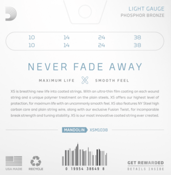 Cordas para bandolim D'Addario XSM1038 Cordas para bandolim - 2