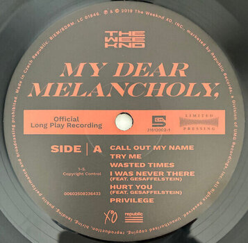 The Weeknd - My Dear Melancholy (LP) - Muziker
