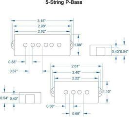 Адаптери за бас китара Lollar Pickups P-Style 5-String Bass Set Black Адаптери за бас китара - 4