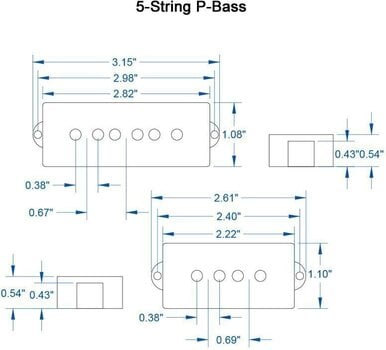 Bass Pick-Up Lollar Pickups P-Style 5-String Bass Set Black Bass Pick-Up - 5