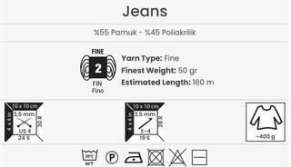 Przędza dziewiarska Yarn Art Jeans 05 Cream Przędza dziewiarska - 4