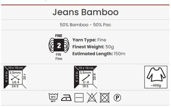 Strickgarn Yarn Art Jeans Bamboo 107 Dark Yellow Strickgarn - 5