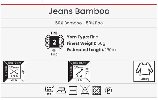 Pletilna preja Yarn Art Jeans Bamboo 136 Grass Green Pletilna preja - 5