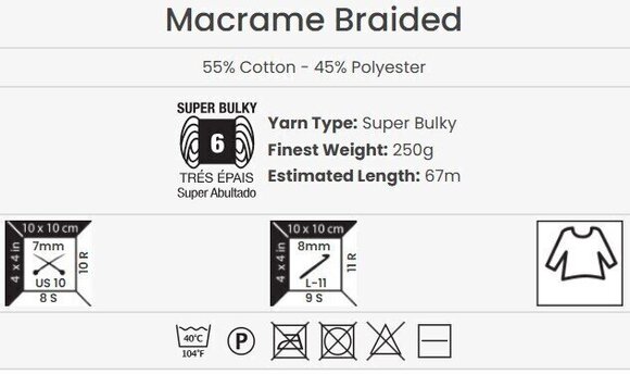 Naru Yarn Art Macrame Braided 4 mm 67 m 777 Naru - 4