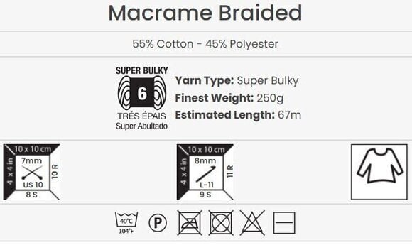 Kanap Yarn Art Macrame Braided 4 mm 67 m 758 Kanap - 4