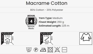 Corda  Yarn Art Macrame Cotton 2 mm 225 m 802 Seafoam Corda  - 3