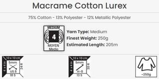 Schnur Yarn Art Macrame Cotton Lurex 2 mm 205 m 732 Schnur - 3