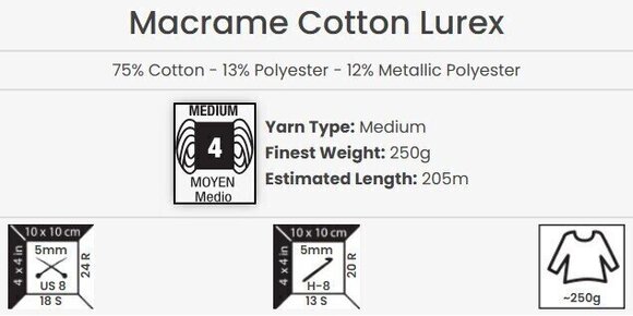 Vrvica Yarn Art Macrame Cotton Lurex 2 mm 205 m 741 Vrvica - 4