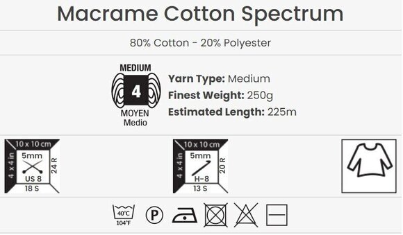 Touw Yarn Art Macrame Cotton Spectrum 225 m 1320 Touw - 4