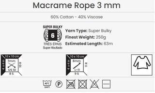 Kanap Yarn Art Macrame Rope 3 mm 63 m 765 Lilac Kanap - 3