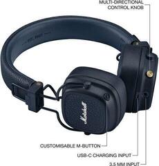 Wireless On-ear headphones Marshall Major V Midnight Blue Wireless On-ear headphones - 6