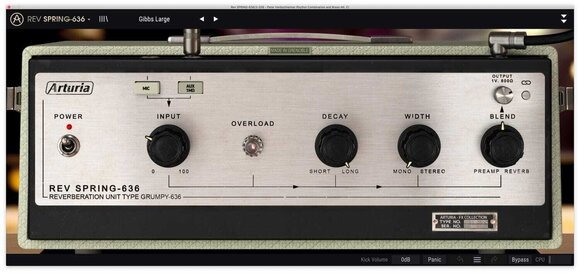 Studijski software plug-in efekt Arturia Rev SPRING-636 (Digitalni izdelek) - 2
