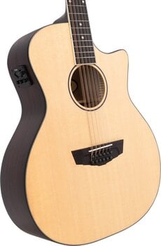 12-струнна електро-акустична китара D'Angelico Premier Fulton LS Satin Natural 12-струнна електро-акустична китара - 4