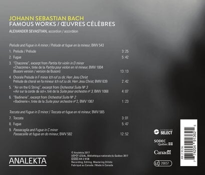 Hudobné CD Alexander Sevastian - J.S. Bach: Famous Works (CD) - 2