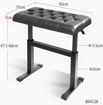 Kovinska klavirska stolica
 Pianonova Hydraulic Lifting Kovinska klavirska stolica Black - 10