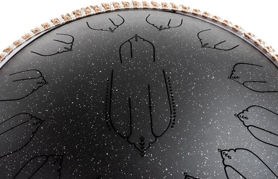 Tongue Drum Shamann 14" 15 Notes with EQ D Kurd 432Hz Spackle Black Tongue Drum - 6