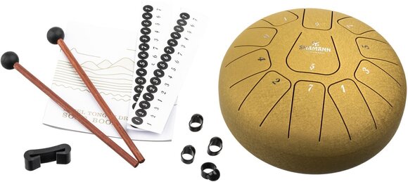 Tongue Drum Shamann 8" 11 Notes F Major Golden Tongue Drum - 7
