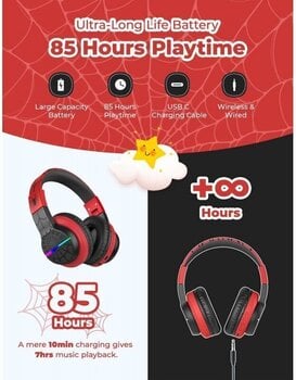 Słuchawki dla dzieci iClever BTH12 Black/Red Słuchawki dla dzieci - 3