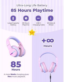 Hörlurar för barn iClever BTH12 Pink Hörlurar för barn - 3