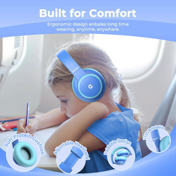 Auscultadores para criança iClever BTH26 Blue Auscultadores para criança - 3