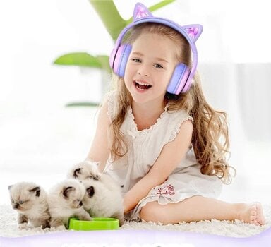 Слушалки за деца iClever Cat Ear BTH13 Purple Слушалки за деца - 8