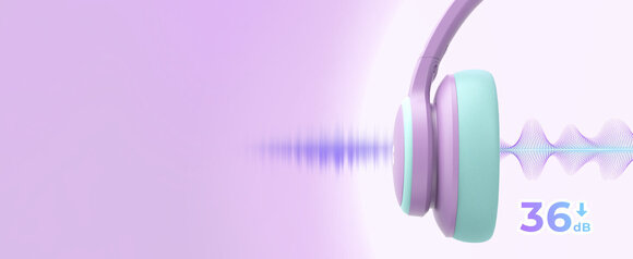 Sluchátka pro děti iClever BTH26 Purple/Green Sluchátka pro děti - 8
