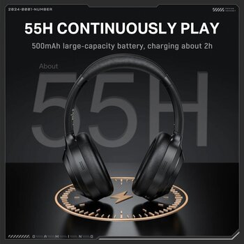 Słuchawki bezprzewodowe On-ear Onikuma GT811 ANC Black Słuchawki bezprzewodowe On-ear - 8