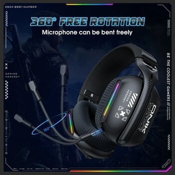 PC slušalke Onikuma GT808 RGB Črna PC slušalke - 10