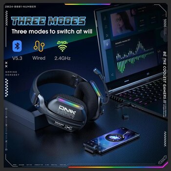 PC slušalke Onikuma GT808 RGB Črna PC slušalke - 12