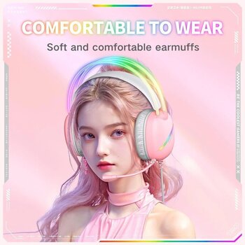 PC slušalke Onikuma X33 RGB Roza PC slušalke - 10