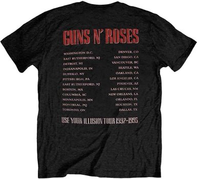 T-Shirt Guns N' Roses T-Shirt Illusion Tour Unisex Black 2XL - 2