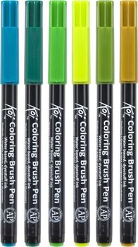 Marker acuarela Sakura Koi Refill cerneală Natural Shades 6 Bucăți - 2