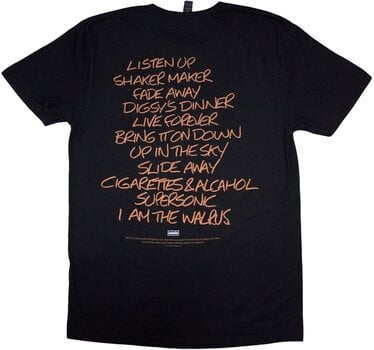 T-Shirt Oasis T-Shirt Definitely Maybe AAA Setlist Unisex Black M - 2